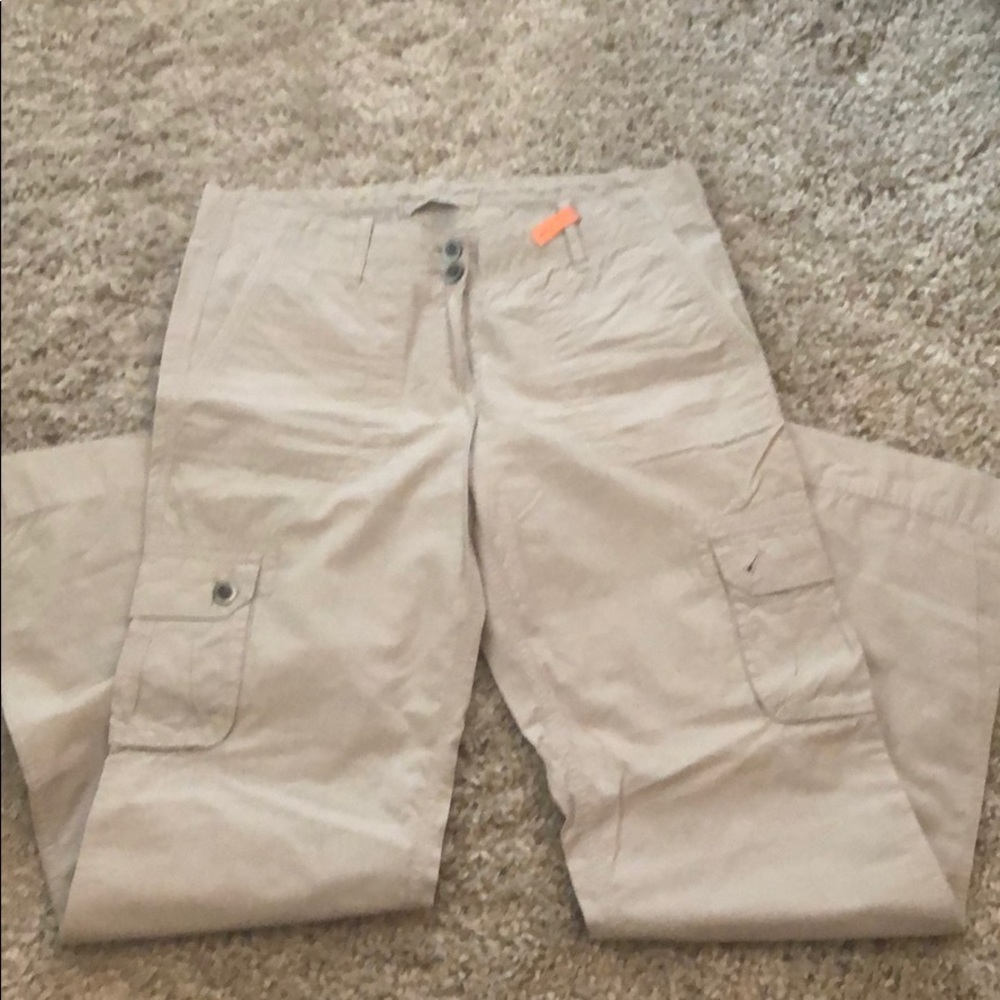 Loft size 4 cotton pants beige cream